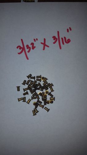 Pack of 20 Semi Tubular BRASS RIVETS 3/32&#034; x 3/16&#034; antique slot machine &#034;B&#034;.