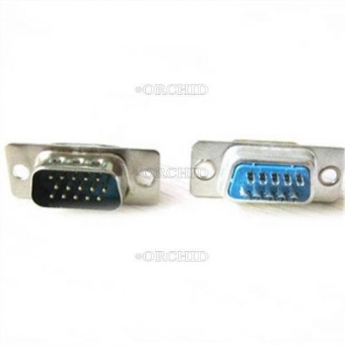 5Pcs Db15 15-Pin 3 Row Female Plug Computer Vga Cable Connector Adapter New D