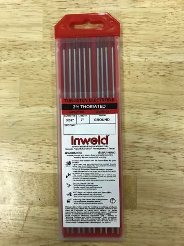 Inweld 10 2% Thoriated TIG Welding Tungsten Electrode WT20 3/32&#034;x 7&#034; Red