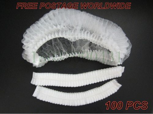 100 PCS DISPOSABLE NET CAPS NON WOVEN BOUFFANT Food Catering Kitchen Restaurant