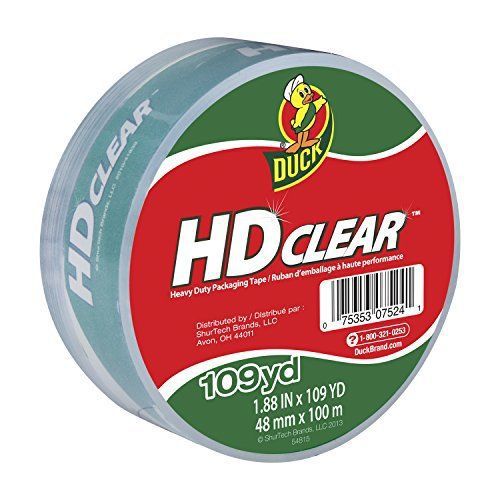 Duck Brand HD Clear High Performance Packaging Tape, 1.88-Inch x 109-Yard,