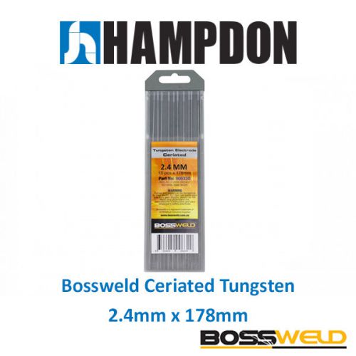 Bossweld ceriated tungsten x2.4mmx178mmx10 pc - 900331 for sale