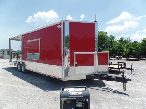 Concession Trailer 8.5&#039; X 28&#039; Red Food Event Catering