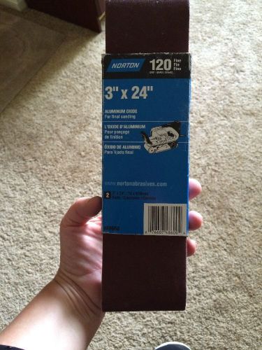 USA Norton 3&#034; x 24&#034; Sanding Belts 120 Grit Fine Aluminum Oxide Belt Sander