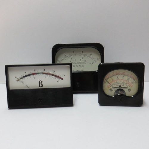 3 Vintage Frequency Voltage Ohms Meter Hewlett Packard Radio City Birtcher Gauge