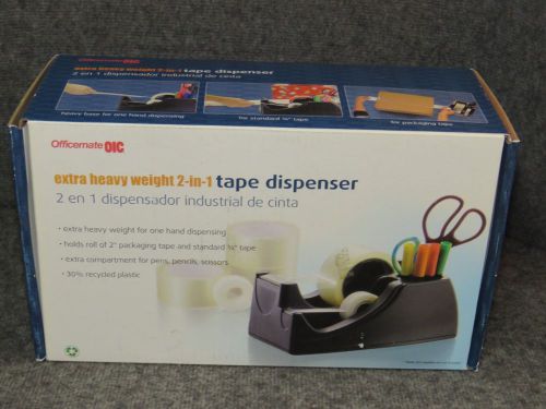 Officemate OIC 2-in-1 Tape Dispenser - Black - NIB