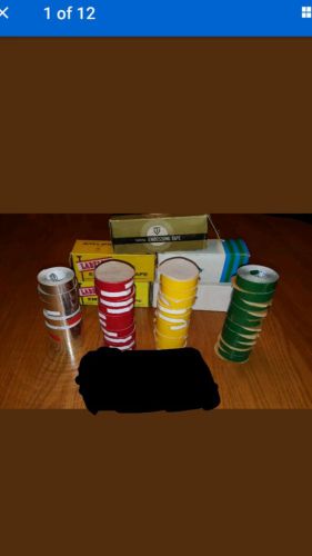 DYMO EMBOSSING TAPE YELLOW RED GREEN BLACK ALUMINUM 1/2 LABELON 39 ROLLS LABEL