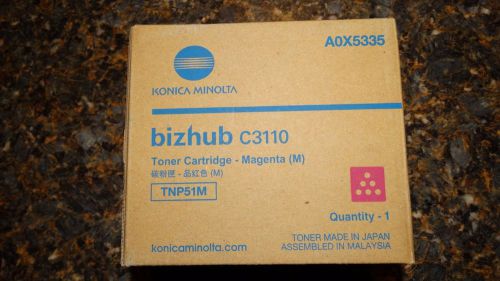 Genuine konica minolta tnp51m magenta toner cartridge a0x5335 for bizhub c3110 for sale
