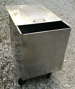 Bloomfield Mobile Stainless Steel Ingredient Bin 17x21x25h vintage cart wheels