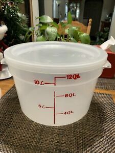 Cambro (RFS12PP) 12 qt Round Polypropylene Food Storage Container W/Lid