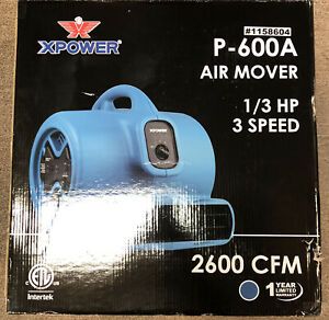 XPOWER P-600A 1/3 HP 2400 CFM Industrial Air Mover Carpet Dryer Fan