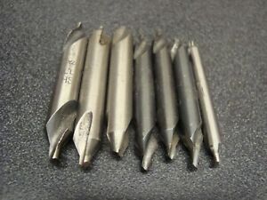 Lot of 7, HSS Center Drill Bit 60 Degree Combined Countersink Drill Bits (1037c)