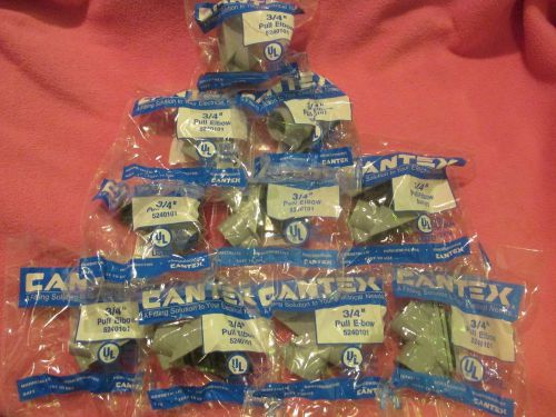 Cantex 3/4 &#034; access pull elbow pvc 524101 nonmetallic lot of 10 pieces for sale