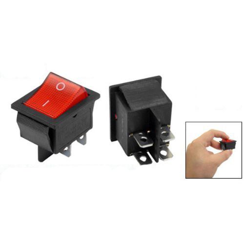 5 x red illuminated light on/off dpst boat rocker switch 16a/250v 20a/125v ac u for sale