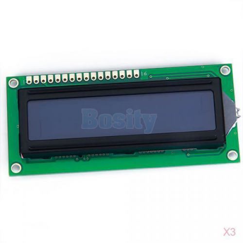 3x HD44780 16 x 2 LCD Module White Characters Blue Back