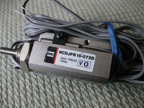 SMC NCDJPB15-075D Round Body Cylinder w/ 2 D-90 Sensors