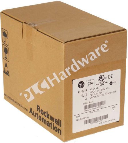 New sealed allen bradley 22a-d2p3n104 /a 2013 powerflex 4 ac drive 480v 2.3a 1hp for sale