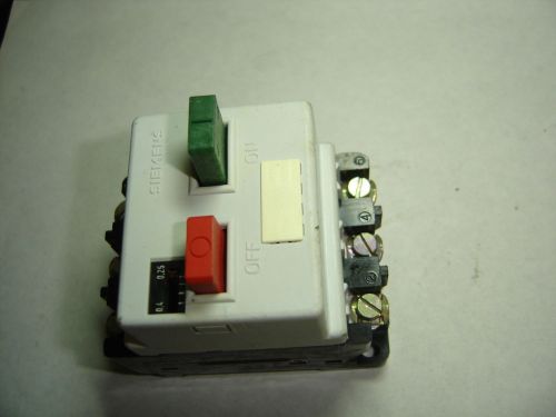 SIEMENS 3VE1010-2D MOTOR STARTER CSA 6.3 AMP 300 VAC