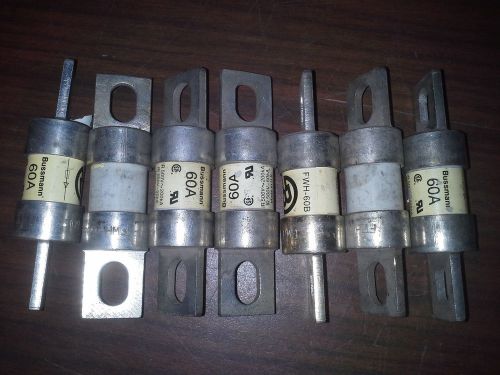 Bussman FWH-60B FUSE 60AMP 500VAC  LOT OF 7