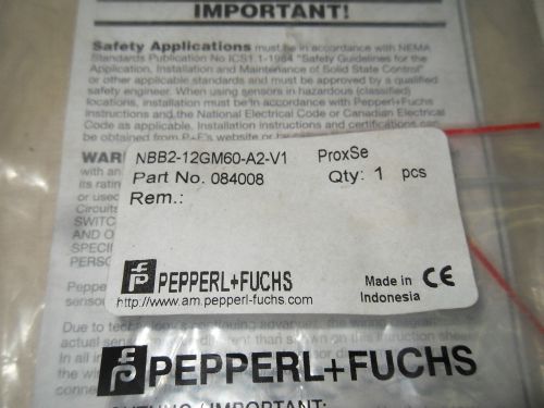 (Q2-3) 1 NEW PEPPERL + FUCHS PROXMITY SWITCH NBB2-12GM60-A2-V1