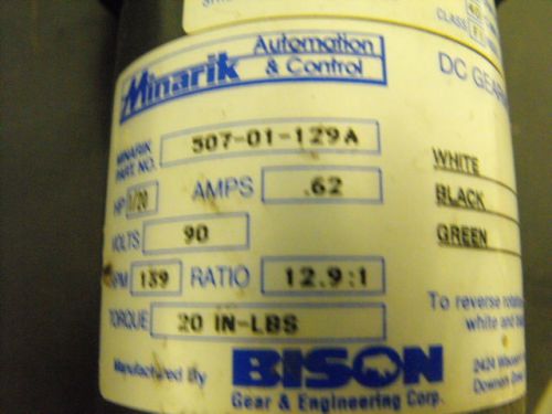 Minarik DC GearMotor,  P/N 507-01-129A