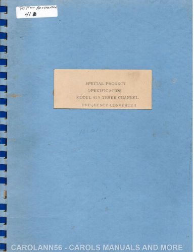 POTTER AERONAUTICAL Manual Model 41 Frequency Converter