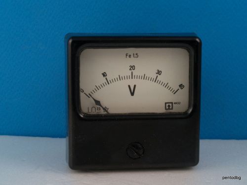 ANALOG  PANEL VOLT METER 72mmX72mm  DC 0-40V  2.5 % 4M32 BULGARIA NOS RARE