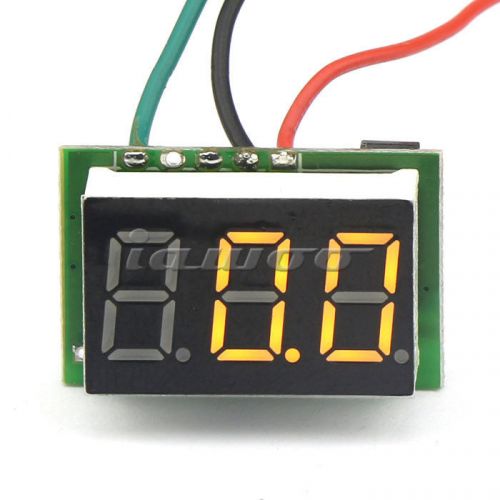 Ultra mini dc 0-100v led yellow digital voltmeter car motor voltage panel meter for sale