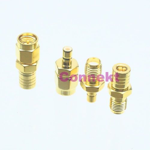 4pcs/set SMA &amp; SMB kit male plug female jack RF adapter connector