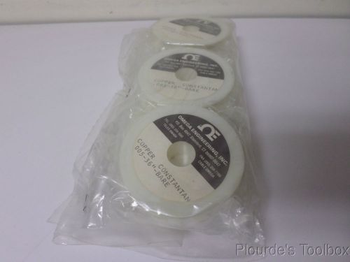 Lot (5) New Omega 36&#034; Copper Constantan .005&#034; Dia Fine Gage Thermocouple Wire