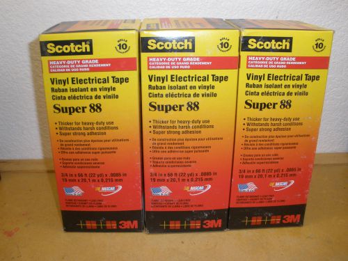 BRAND NEW! 3M SCOTCH SUPER 88 VINYL ELECTRICAL TAPE 3/4&#034; X 66&#039; - 28 PACK