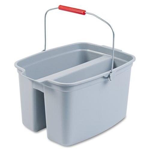 Rubbermaid® Commercial 19 Quart Double Utility Pail, 18 x 14 1/2 x 10, Gray Plas