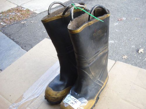 FIRETECH LaCROSSE Firefighter Turn Out Gear Rubber Boots Steel Toe 7.5 M...R-156