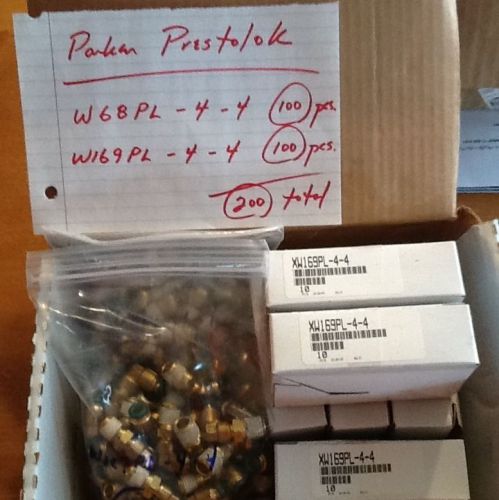 Parker Hannifin Prestolok Fittings -- 200 Pieces, Brand New !!!