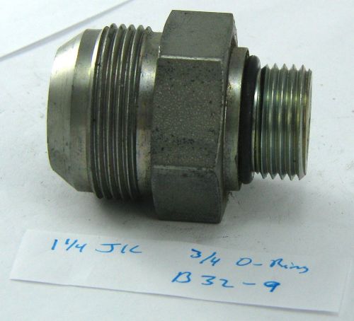 Hydraulic fitting, 1 1/4&#034; jic - 3/4&#034; o-ring , 20 jic-12 sae/orb, nos, #b32-9 for sale