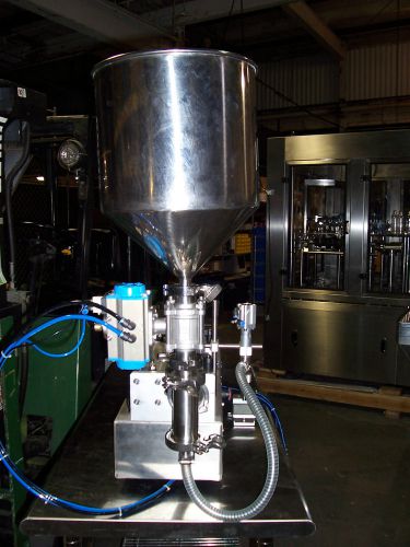 SEMI-AUTOMATIC THICK LIQUID PISTON FILLER WITH HOPPER