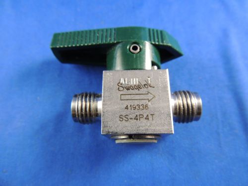 Swagelock SS-4P4T STAINLESS STEEL BALL VALVE 3/8&#034; TUBE FITTING 40 Series Fitting