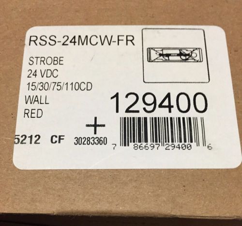 Wheelock 129400 RSS-24MCW-FR-UL/ULC 24VDC Wall Mount Fire Alarm Strobe