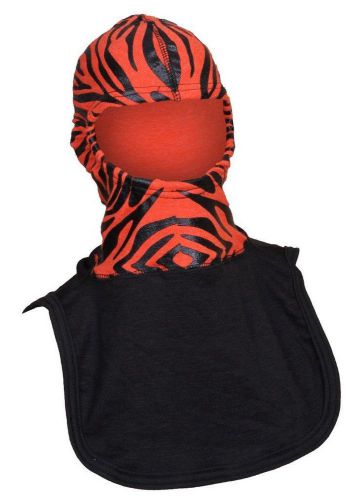 NFPA PAC II Orange Fire Ink Tiger Majestic Nomex Blend Flash Hood with Black Ink