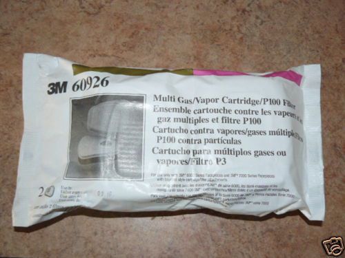 2 NEW 3M 60926 CARTRIDGE / FILTER, MULTI GAS/VAPOR/P100