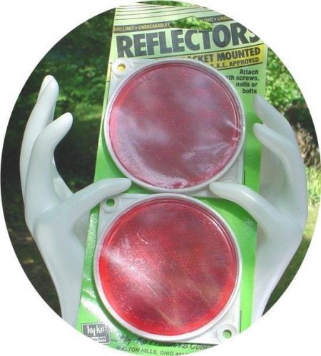 NEW 3.25&#034; Diam Red HY-KO Products REFLECTORS CDRF-3 Bracket Mounted w Nail Screw