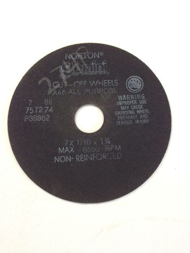 Norton 7&#034;x1/16&#034;x1-1/4&#034;  a46 all purpose cutoff wheel, norton gemini, new for sale