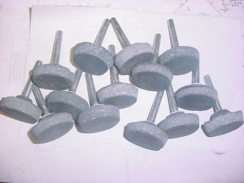 LOT OF 14 Grinding GRINDER STONE WHEEL 1-1/2&#034;OD TAPER 1/4&#034; STEM SHANK METAL DIE