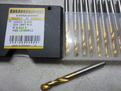 10 new GUHRING 00653-5.410mm #3 HSS Stub Machine Length TiN Coated Twist Drills