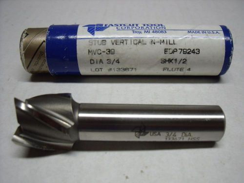 3/4&#034; Fastcut Tool HSS M7 end mill, 1/2&#034; SHK,  4 Flute, 5/8&#034; LOC, 2-5/8&#034; OAL