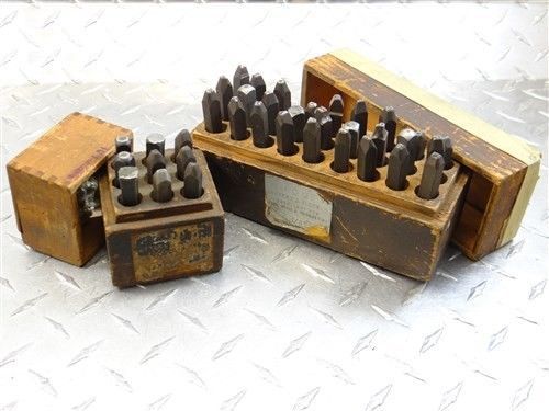 Schmidt hi-duty 1/8&#034; marking letters &amp; numbers a to z  &amp; 0 to 9 w/ wood boxes for sale