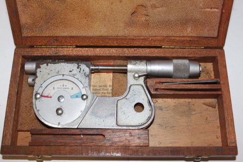 Etalon 0-1&#034; Indicating Dial Micrometer Indicator Meter .00005&#034; w/ Case #2