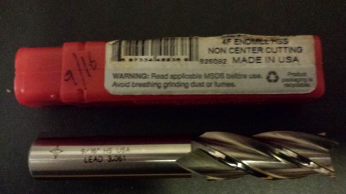 9/16 Endmill Non Center Cutting 4 flute