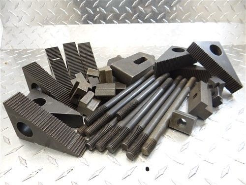 LOT OF STEP DOWNS 4-1/2&#034; X 3-7/8&#034; T-BOLTS, THREADED BOLTS 1/2&#034;-13 TIE DOWNS REID