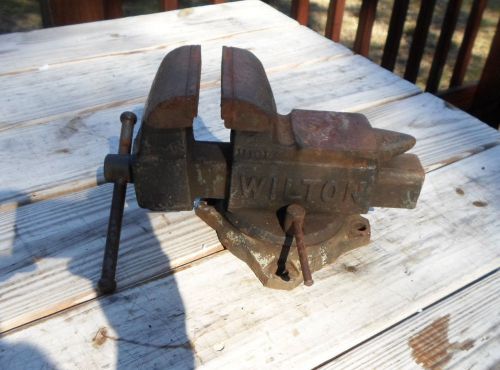 Wilton Vise Swivel 3.5&#034; Jaws Vintage Shop Tools Anvil 111017/110002